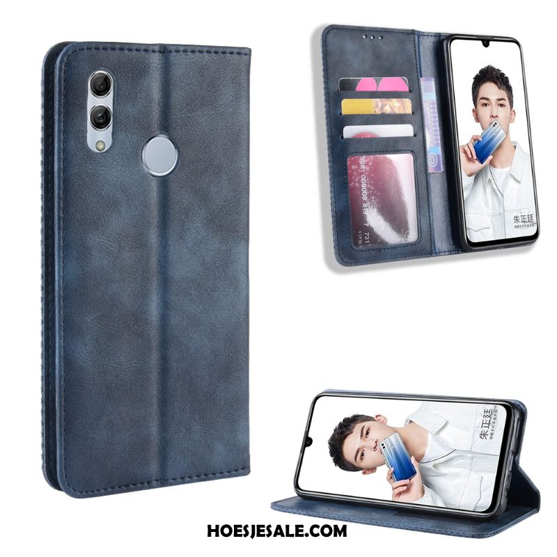 Huawei P Smart 2019 Hoesje Leren Etui Mobiele Telefoon Vintage Folio Groen Goedkoop