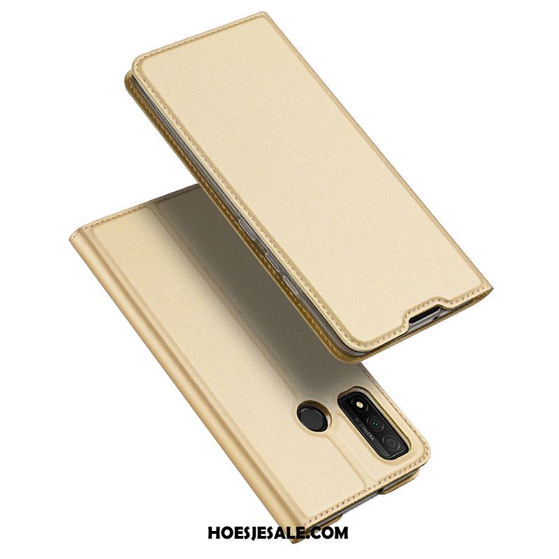 Huawei P Smart 2020 Hoesje Goud Leren Etui Magnetisch Dun Clamshell Goedkoop