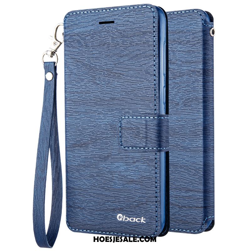 Huawei P Smart Hoesje Anti-fall Mobiele Telefoon All Inclusive Blauw Leren Etui Goedkoop