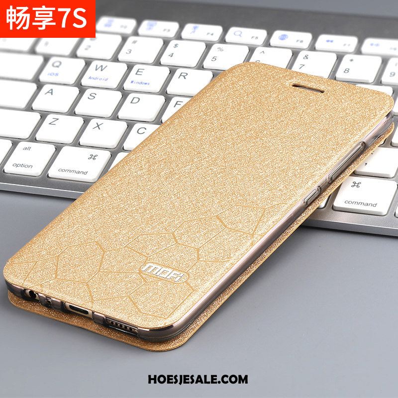 Huawei P Smart Hoesje Trendy Merk Bescherming Siliconen Goud Leren Etui Sale