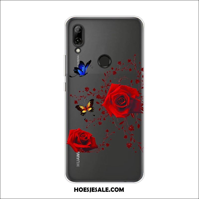 Huawei P Smart Z Hoesje Zwart Trend Bloemen Bescherming Zacht Goedkoop