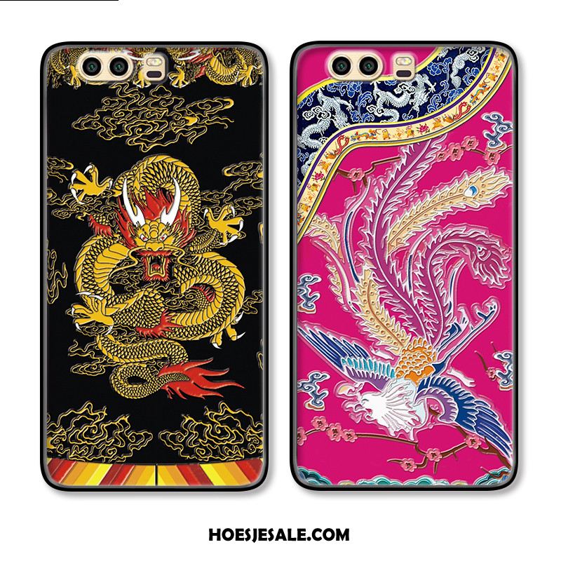 Huawei P10 Hoesje Kleur Chinese Stijl Dragon Patroon Reliëf Mobiele Telefoon Sale