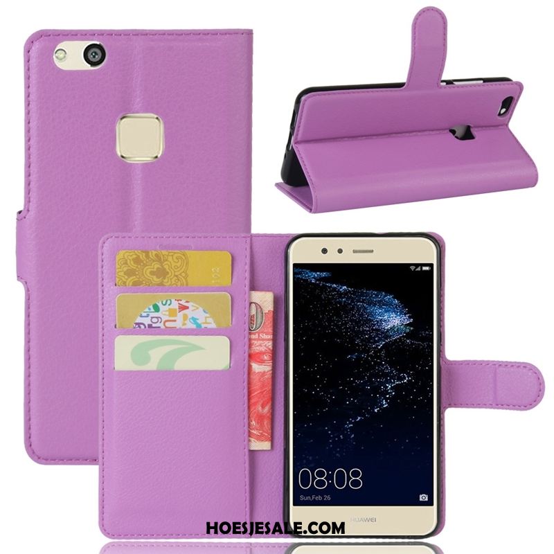 Huawei P10 Lite Hoesje Purper Mobiele Telefoon Trend Clamshell Leren Etui Goedkoop