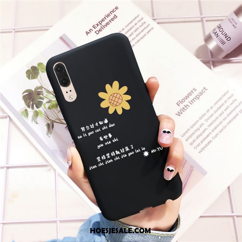 Huawei P20 Hoesje Anti-fall Hoes Trend Zwart Bescherming Sale