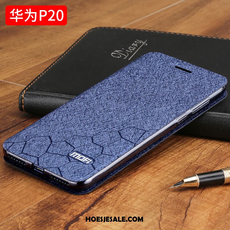 Huawei P20 Hoesje Anti-fall Trendy Merk Leren Etui Mobiele Telefoon Bescherming Korting