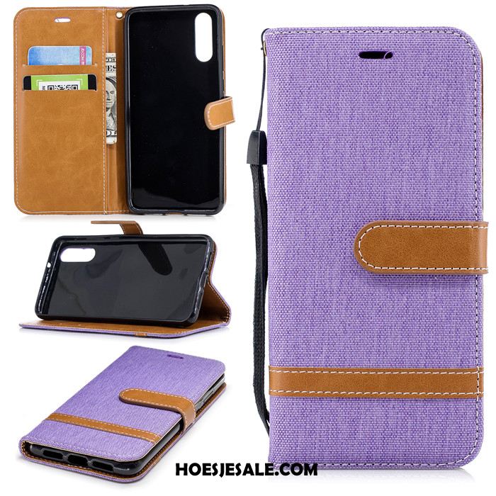 Huawei P20 Hoesje Bescherming Mobiele Telefoon Purper Clamshell Leren Etui Sale