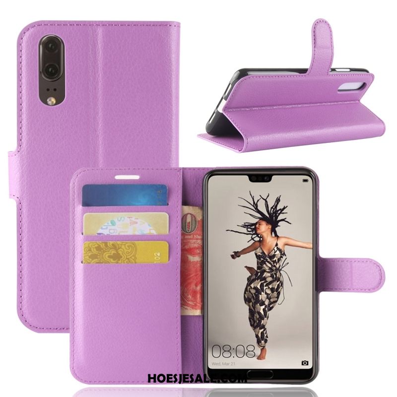 Huawei P20 Hoesje Clamshell Hoes Bescherming Mobiele Telefoon Purper Kopen