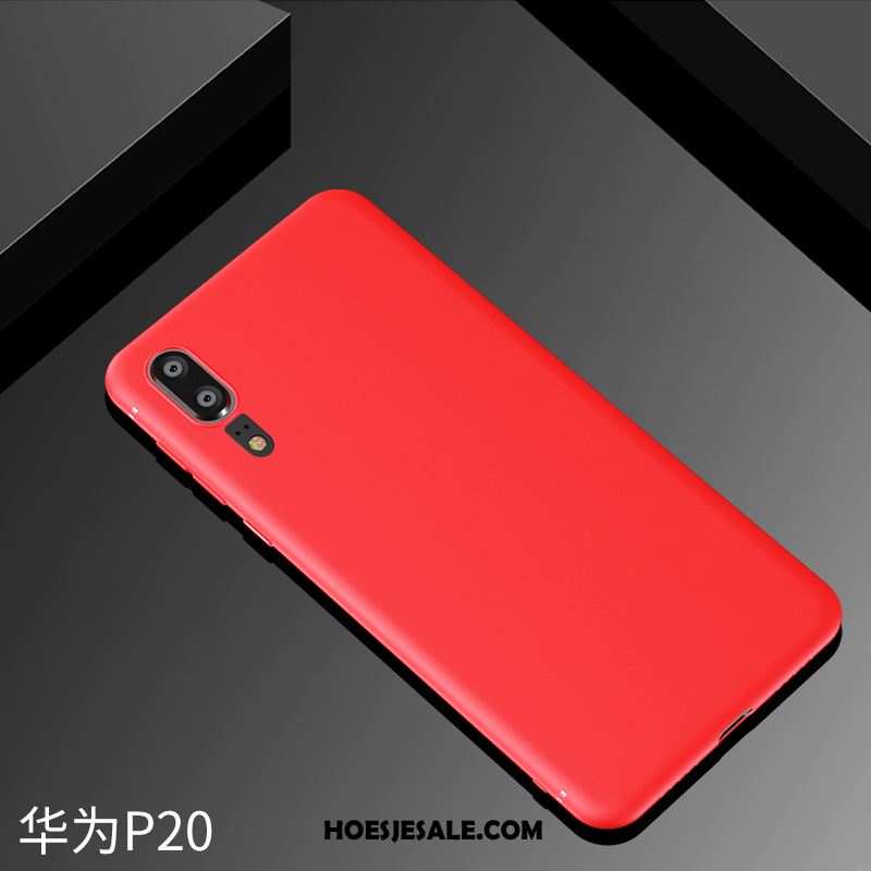 Huawei P20 Hoesje Siliconen Accessoires Mode Zacht Zwart Korting