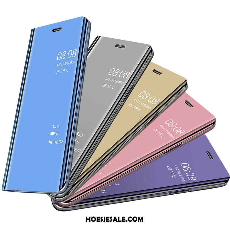 Huawei P20 Hoesje Spiegel Folio Scheppend Leren Etui Dun Goedkoop