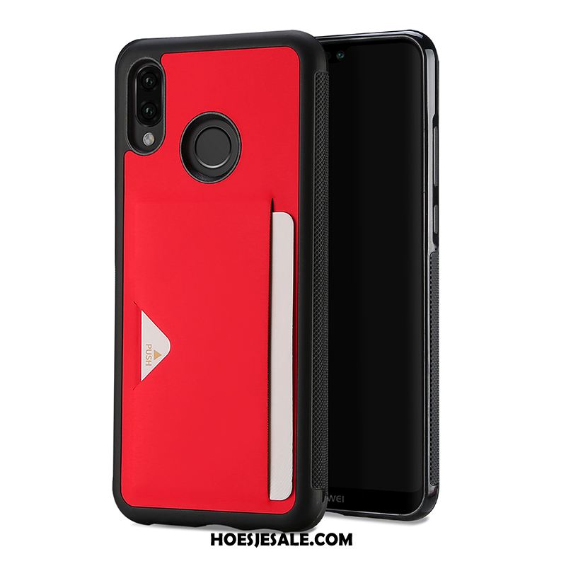 Huawei P20 Lite Hoesje Kaart Mobiele Telefoon Rood Tas Hoes Sale