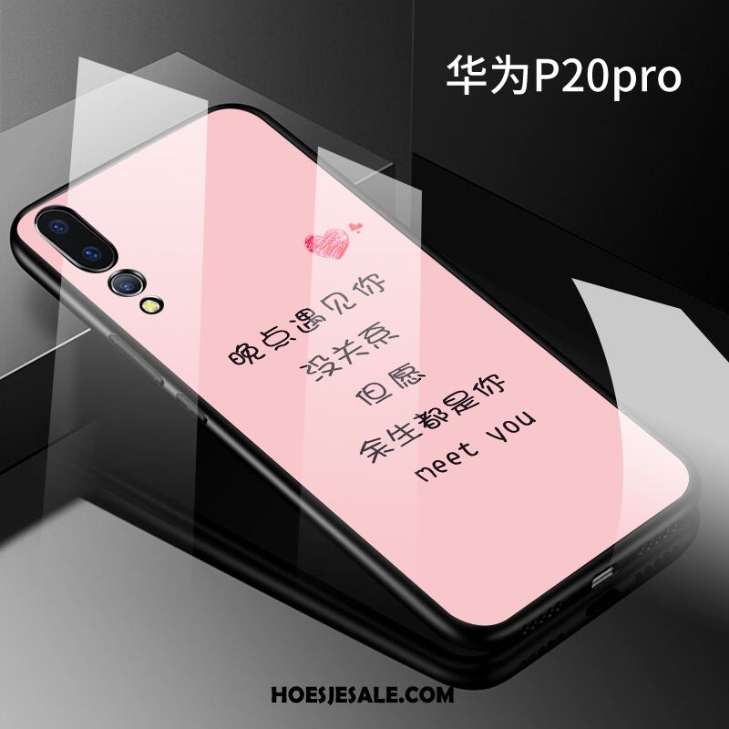 Huawei P20 Pro Hoesje Gehard Glas Nacht Roze Mobiele Telefoon Sale