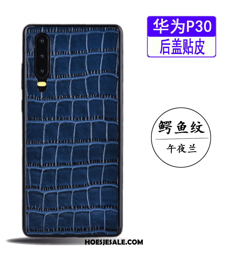 Huawei P30 Hoesje Echt Leer Krokodillenleer Eenvoudige Bedrijf Mobiele Telefoon Sale