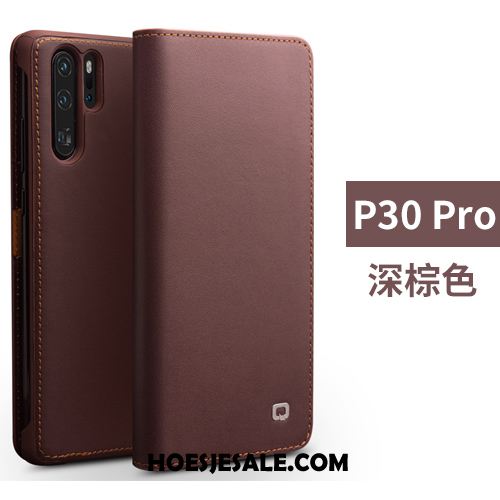 Huawei P30 Hoesje Echt Leer Leren Etui Mobiele Telefoon Hoes Bescherming Korting