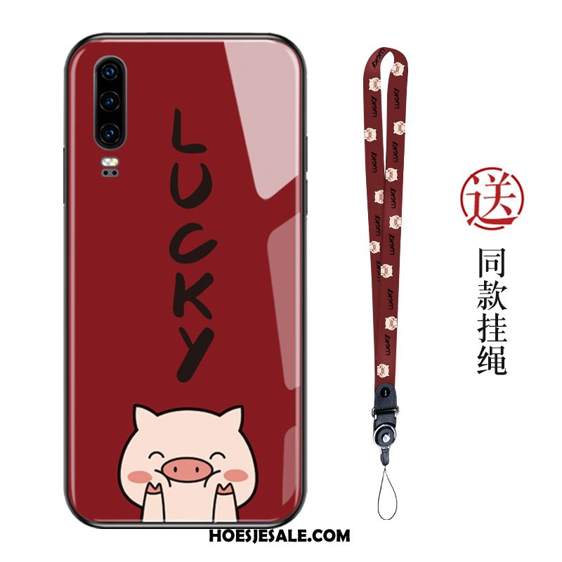 Huawei P30 Hoesje Mooie Bescherming Rood Hoes Lovers Goedkoop