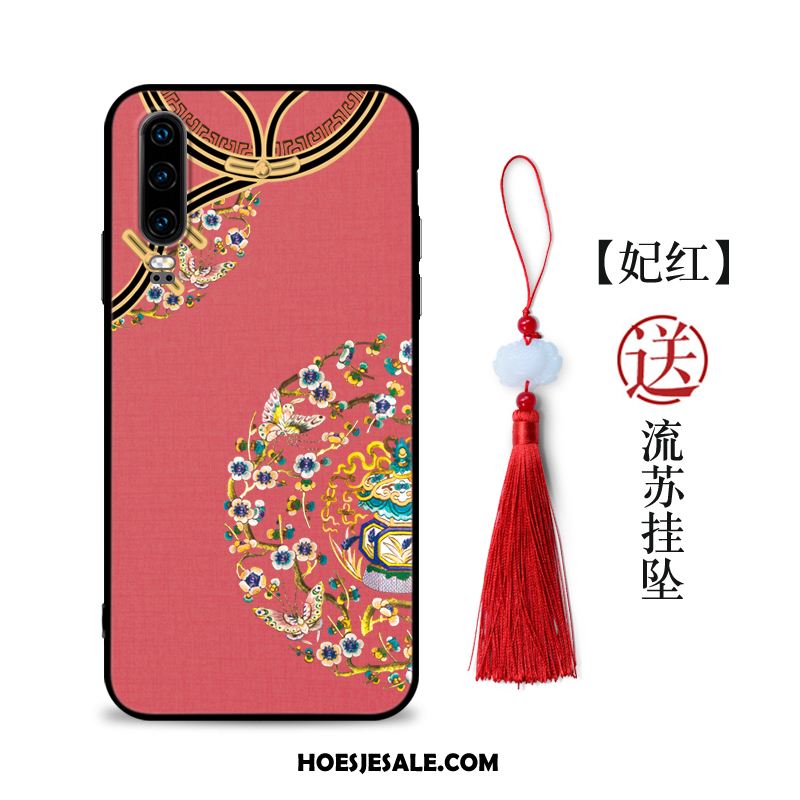 Huawei P30 Hoesje Reliëf Chinese Stijl Mobiele Telefoon Scheppend Vintage Sale