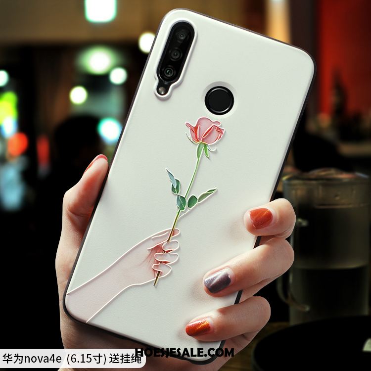 Huawei P30 Lite Hoesje Hoes Siliconen Anti-fall Wit Schrobben Kopen