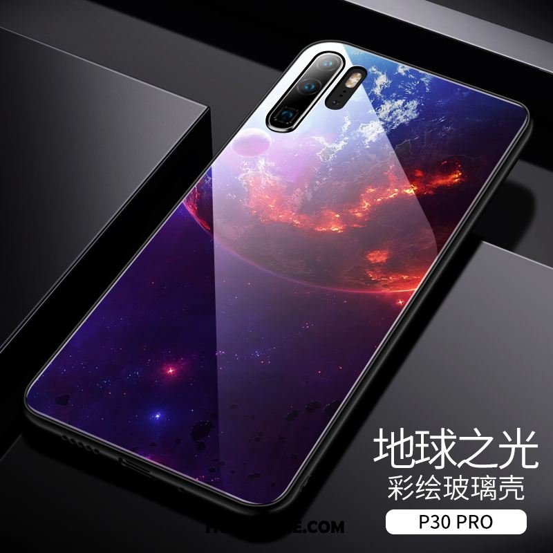 Huawei P30 Pro Hoesje Purper Bescherming Nieuw Glas Dun Winkel