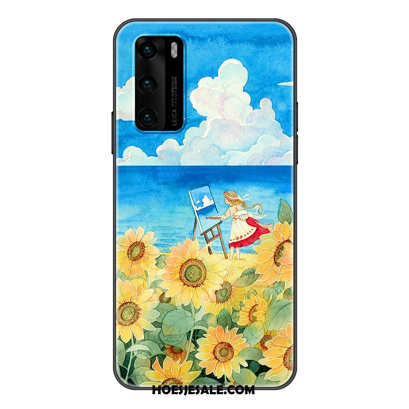 Huawei P40 Hoesje Vers Siliconen Blauw Mobiele Telefoon Original Goedkoop