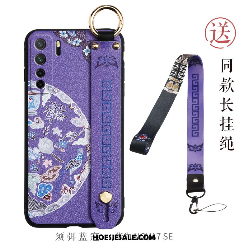 Huawei P40 Lite 5g Hoesje Hanger Opknoping Nek Siliconen Purper Hoes Kopen