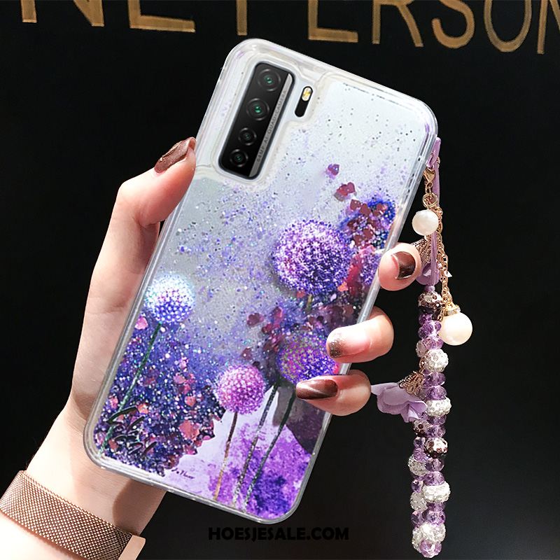 Huawei P40 Lite 5g Hoesje Mobiele Telefoon Vloeistof Drijfzand Purper Hanger Kopen