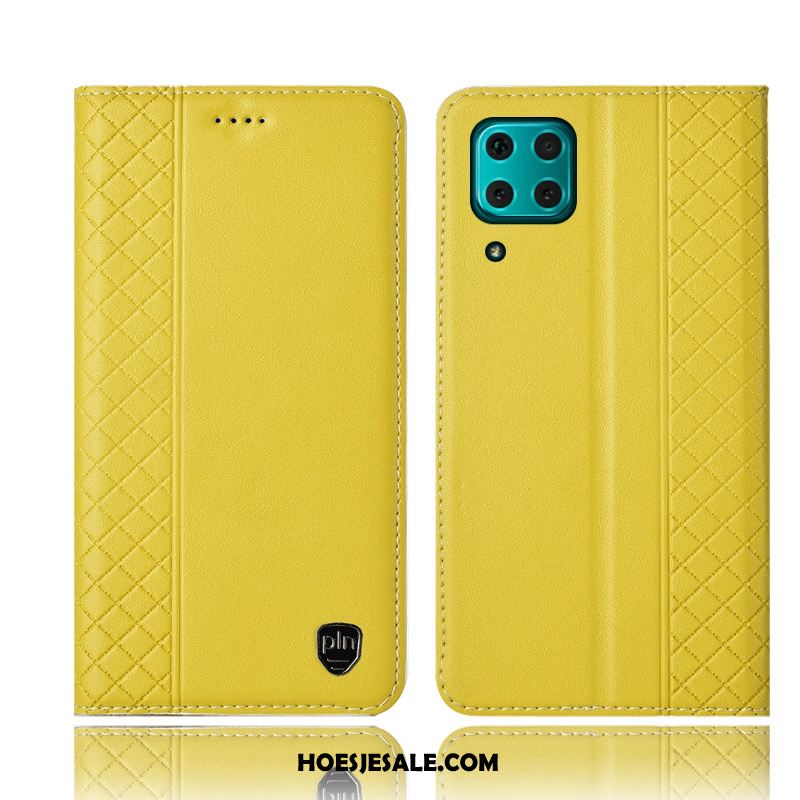 Huawei P40 Lite Hoesje Bescherming Geel Mobiele Telefoon Folio Hoes Winkel