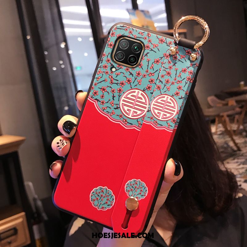 Huawei P40 Lite Hoesje Paleis Anti-fall Net Red Rood Chinese Stijl Goedkoop