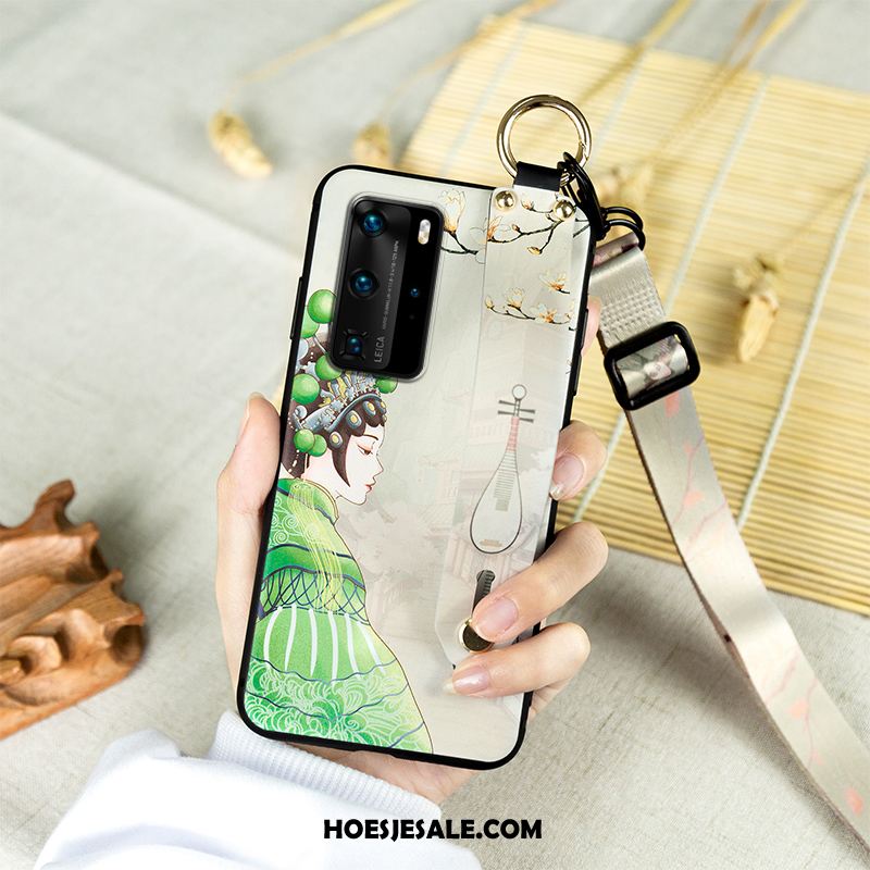 Huawei P40 Pro Hoesje Peking Opera Vintage Siliconen Bescherming Mobiele Telefoon Winkel