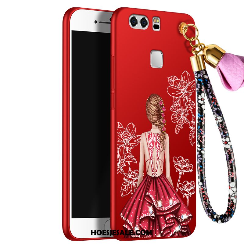 Huawei P9 Hoesje Rood Zacht All Inclusive Hoes Anti-fall Goedkoop