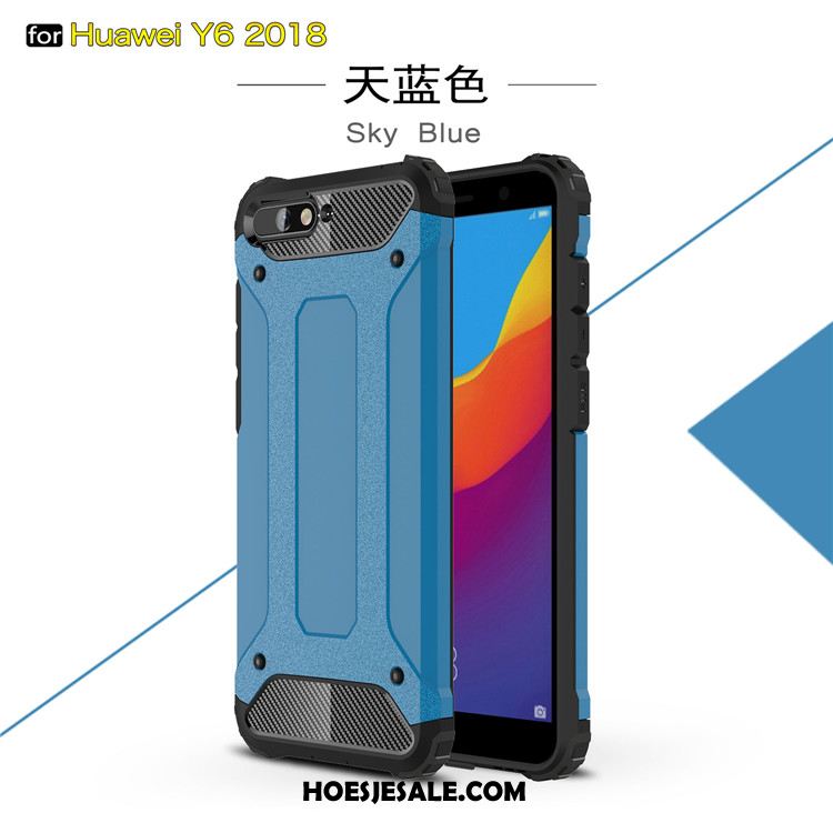 Huawei Y6 2018 Hoesje Gasbag Anti-fall Siliconen Blauw Accessoires Goedkoop