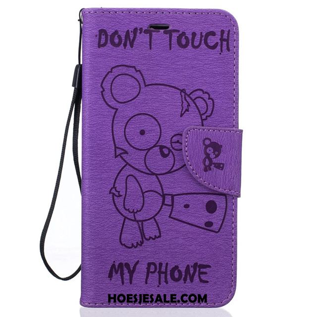 Huawei Y6 2018 Hoesje Hanger Anti-fall Mobiele Telefoon Leren Etui Clamshell Winkel