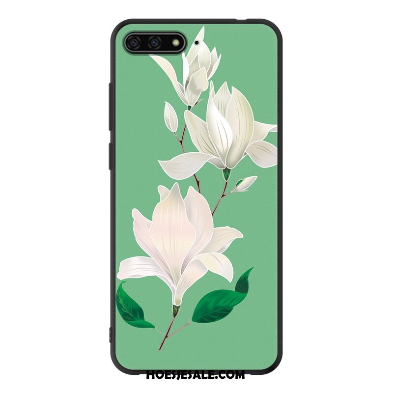 Huawei Y6 2018 Hoesje Hoes Spotprent Groen Bescherming Mobiele Telefoon Kopen