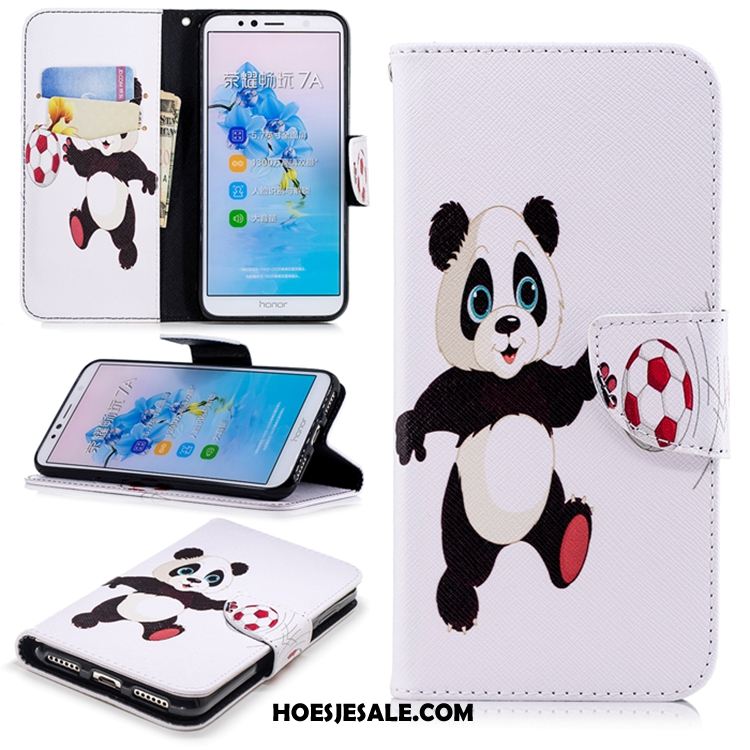 Huawei Y6 2018 Hoesje Mobiele Telefoon Leren Etui Folio Wit Anti-fall Kopen