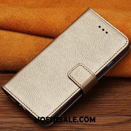 Huawei Y6 2018 Hoesje Trendy Merk Leren Etui Hoes Anti-fall Goud Kopen