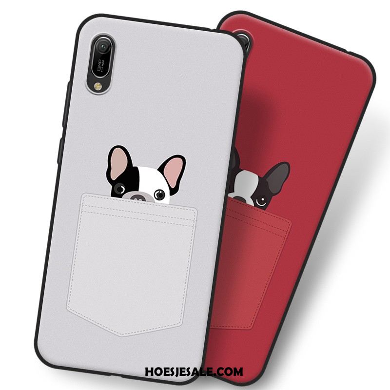 Huawei Y6 2019 Hoesje Grijs Hanger Hoes Mobiele Telefoon Zacht Sale