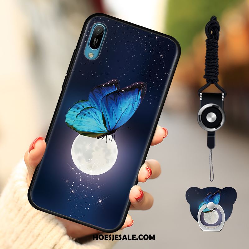 Huawei Y6 2019 Hoesje Tempereren Hoes Blauw Zacht Hanger Kopen