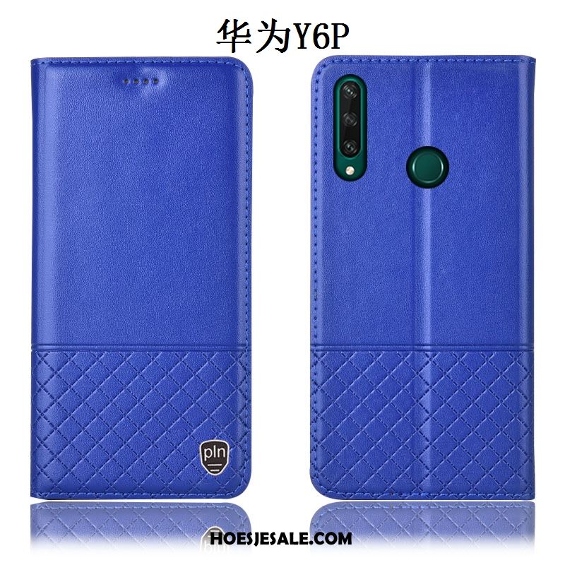 Huawei Y6p Hoesje Leren Etui Blauw Mobiele Telefoon All Inclusive Bescherming Goedkoop