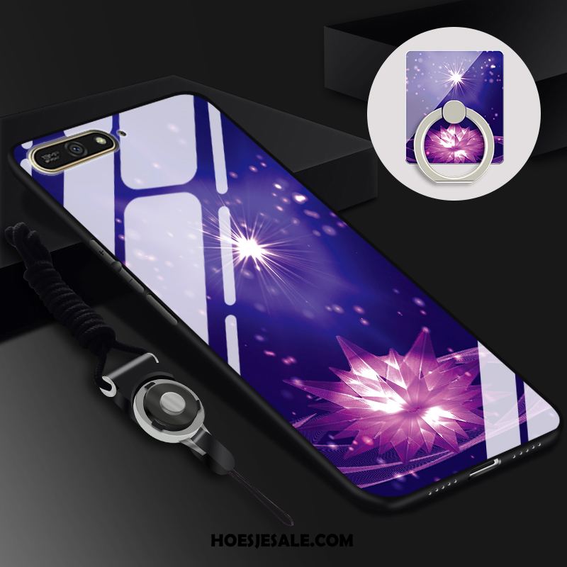 Huawei Y7 2018 Hoesje Hoge Purper Trend Glas Hard Online