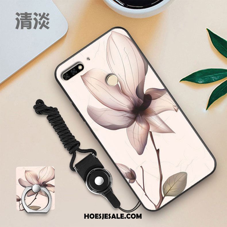 Huawei Y7 2018 Hoesje Wit Mobiele Telefoon Zacht Zwart Persoonlijk Sale