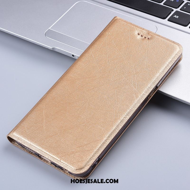 Huawei Y7 2019 Hoesje Folio Leren Etui Goud Mobiele Telefoon Bescherming Korting