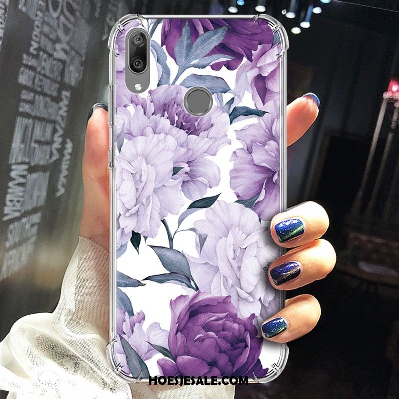 Huawei Y7 2019 Hoesje Purper Trend Siliconen Hoes Scheppend Sale