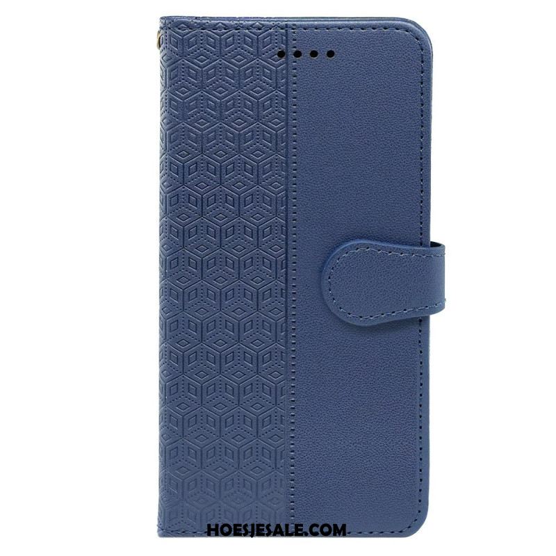 Leren Hoesje Oneplus Nord 4 Kubisch Patroon Bescherming Hoesje