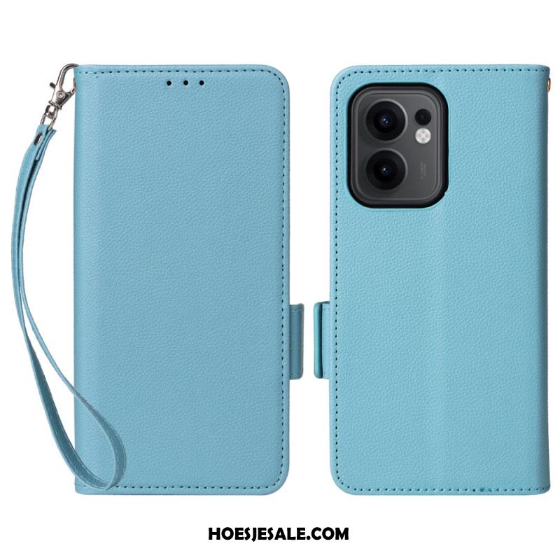 Leren Hoesje Oppo Reno 13f 4g / 5g / 13 Fs 5g Lychee Imitatieleer Koord Bescherming Hoesje