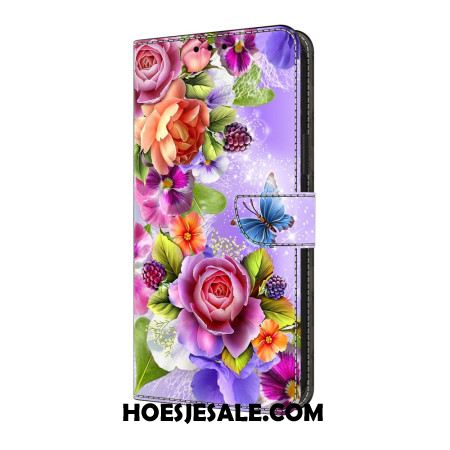Leren Hoesje Samsung Galaxy A17 4g / 5g Intense Bloemen Bescherming Hoesje