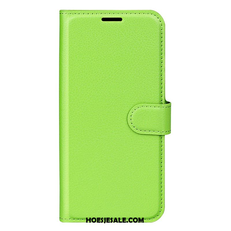 Leren Hoesje Samsung Galaxy S25 5g Klassiek Lychee-imitatieleer Bescherming Hoesje