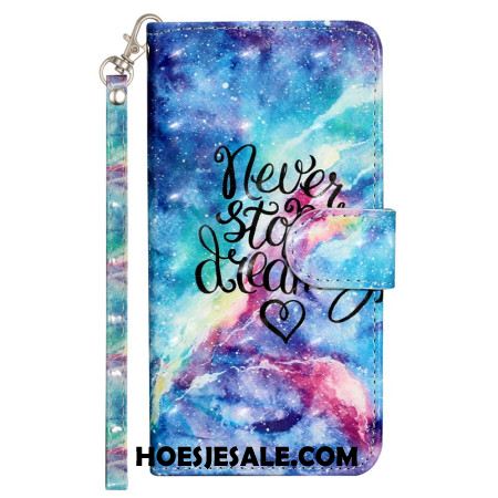 Leren Hoesje Samsung Galaxy S25 Fe Never Stop Dreaming Met Koord Bescherming Hoesje