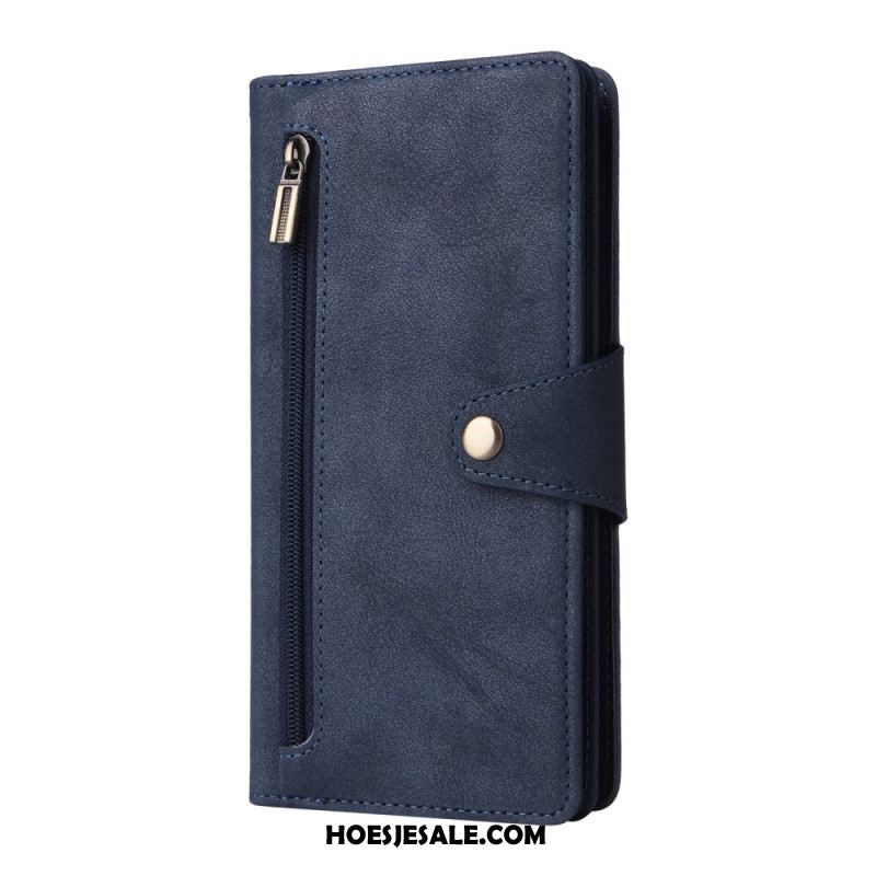 Leren Hoesje Samsung Galaxy S25 Fe Portemonnee Met Rits Bescherming Hoesje