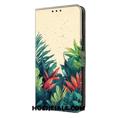 Leren Hoesje Samsung Galaxy S26 Plus Bladeren Bescherming Hoesje