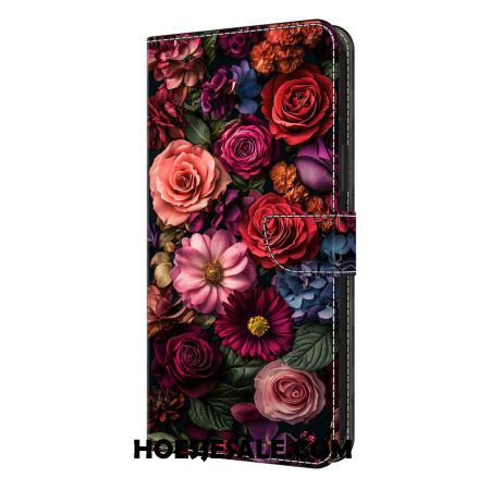 Leren Hoesje Samsung Galaxy S26 Plus Bloemenpatroon Bescherming Hoesje