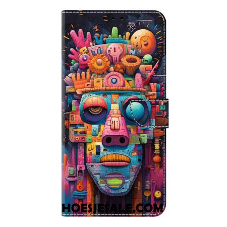 Leren Hoesje Samsung Galaxy S26 Plus Graffitiportret Bescherming Hoesje