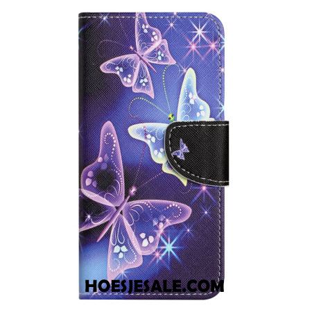 Leren Hoesje Samsung Galaxy S26 Plus Sprankelende Vlinders